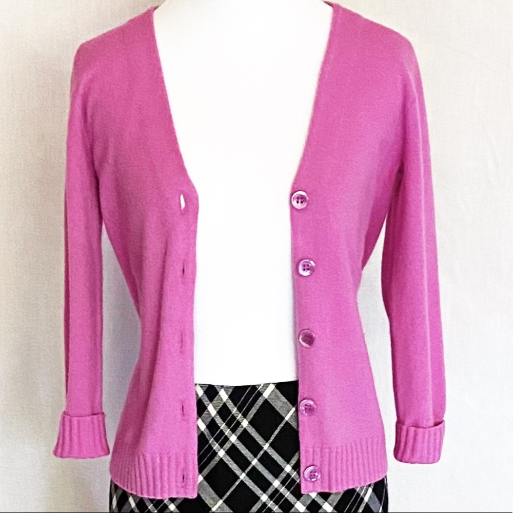 J. CREW pink cashmere v-neck cardigan size XS